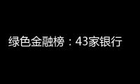 绿色金融榜：43家银行
，谁的答卷合格
？谁尚在起步
？